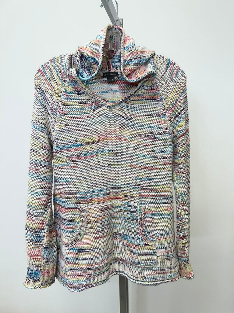 Marled Multicolor Hooded Knit Sweater