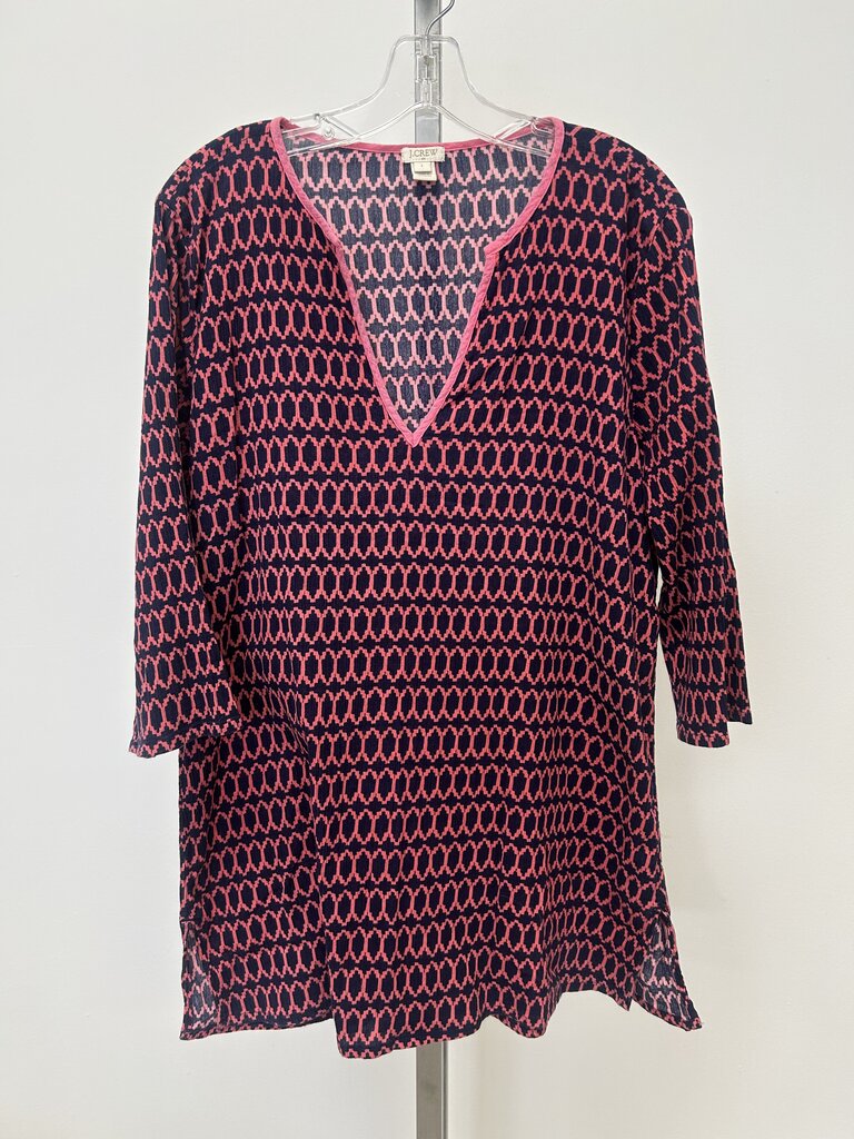 Navy & Coral Geometric Print Tunic