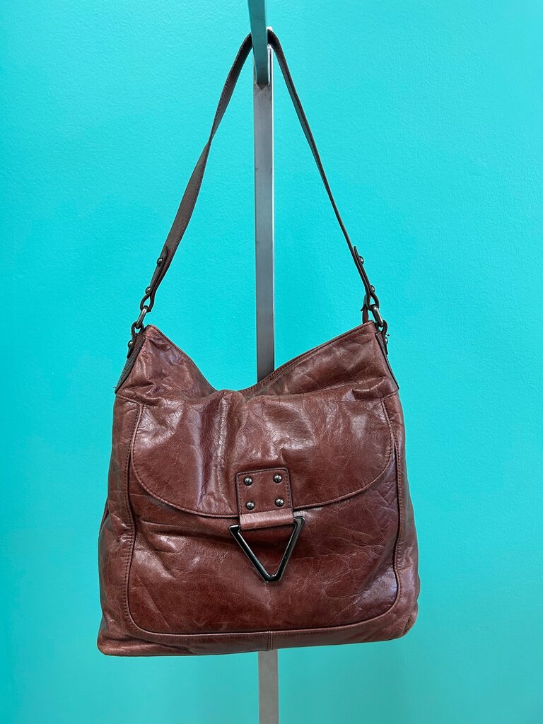 Vintage Victor Brown Leather Shoulder Bag