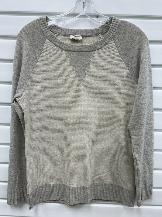 Madewell Gray & Oatmeal Colorblock Cashmere Sweater