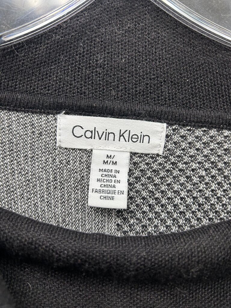 Calvin Klein Black and Gray Cowl Neck Sweater