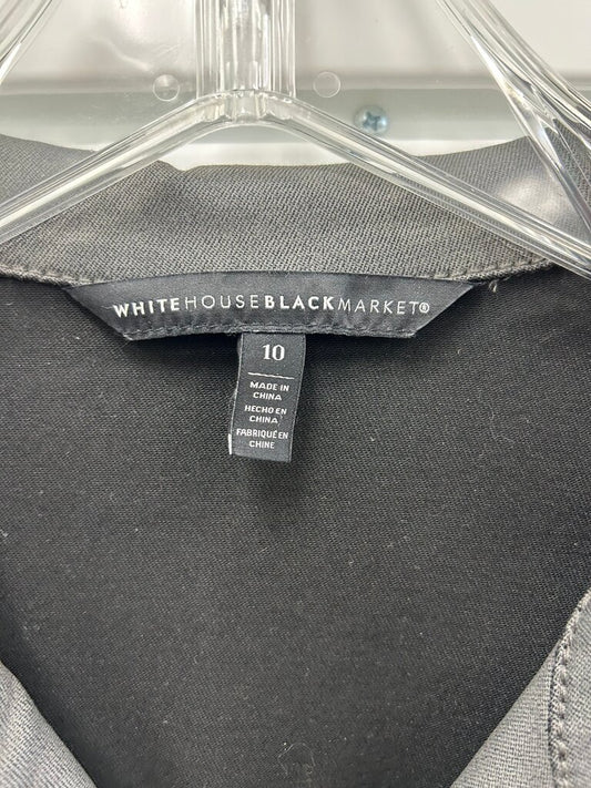 White House Black Market Gray Zip-Front Moto Jacket, Size 10