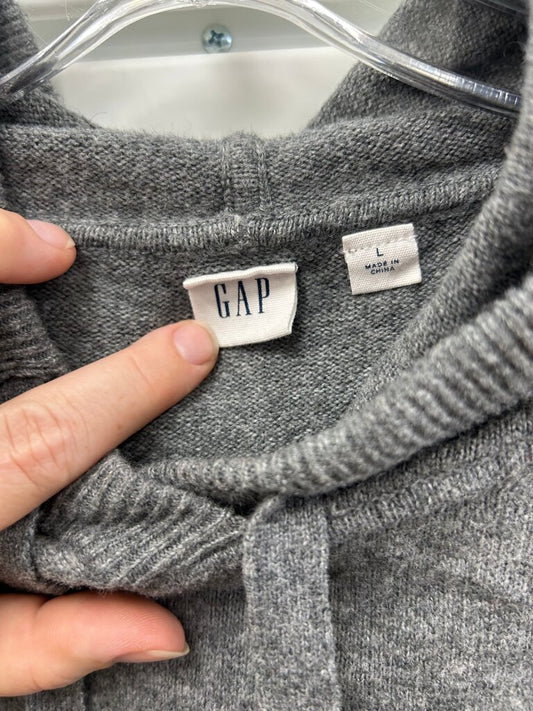 Gap Gray Hooded Pullover Sweater, Size L