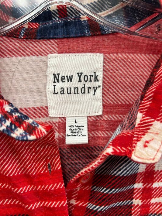 New York Laundry Women's Red Plaid Button-Up Shirt