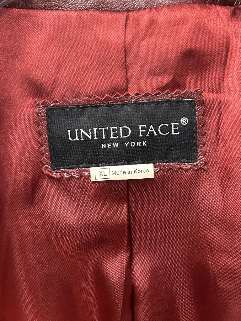 United Face Red Leather Jacket