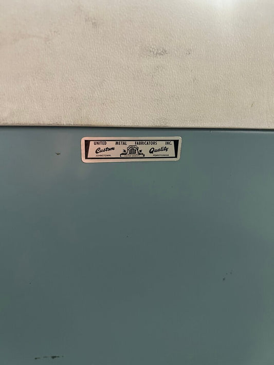 Vintage United Metal Blue Storage Cabinet