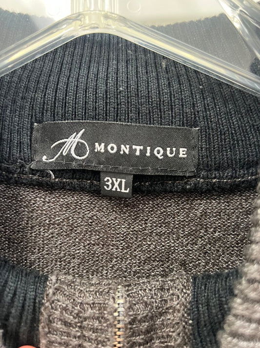 Montique Men's Zip-Up Sweater with Pattern
