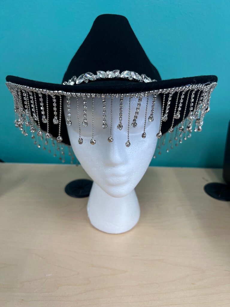 Black Beaded Cowboy Hat