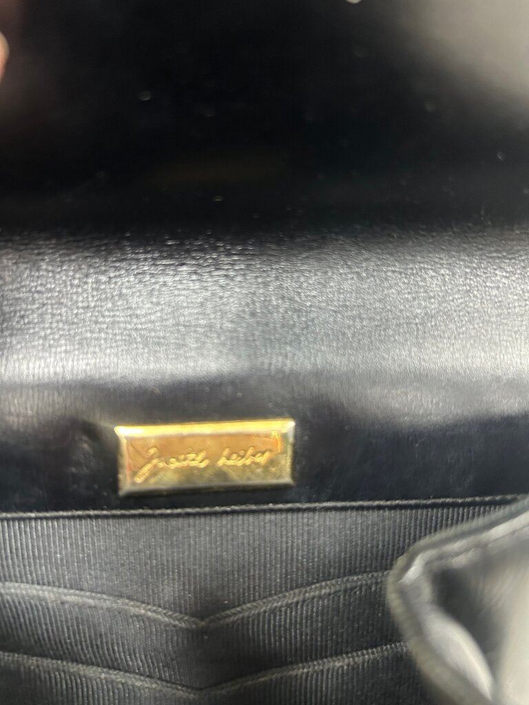 Judith Leiber Vintage Black Leather Shoulder Bag