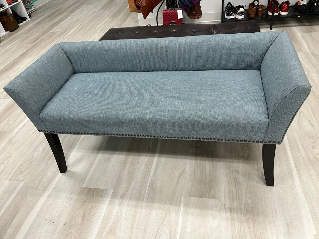 Blue Upholstered Bench