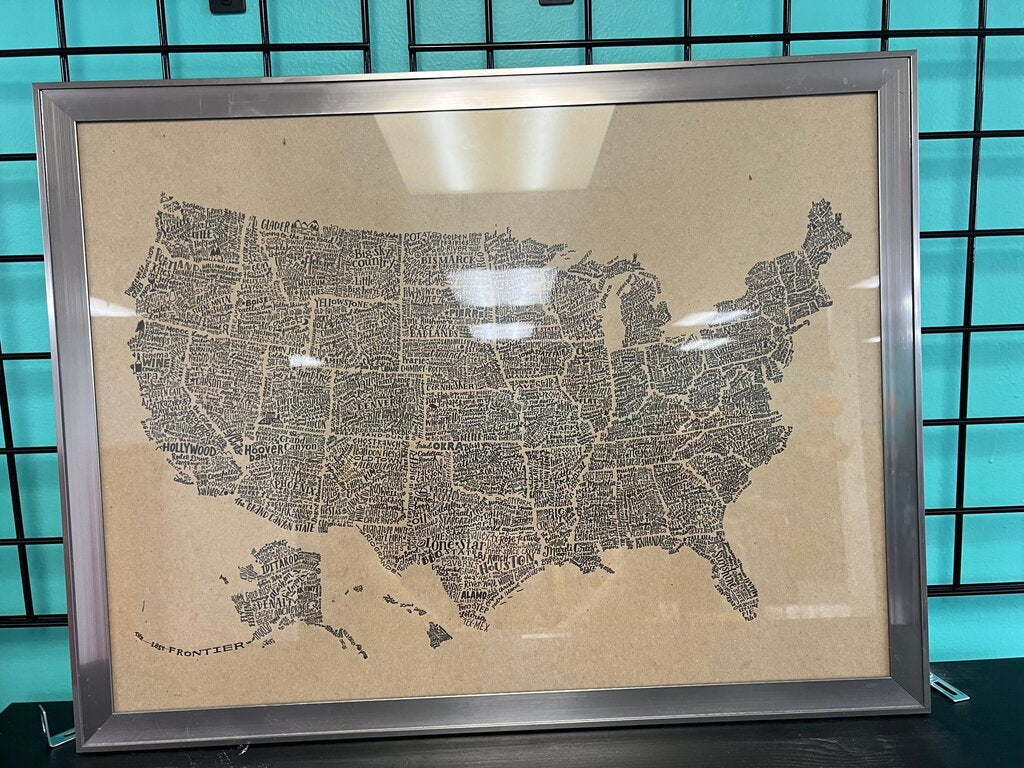 Framed Artistic Map of the United States