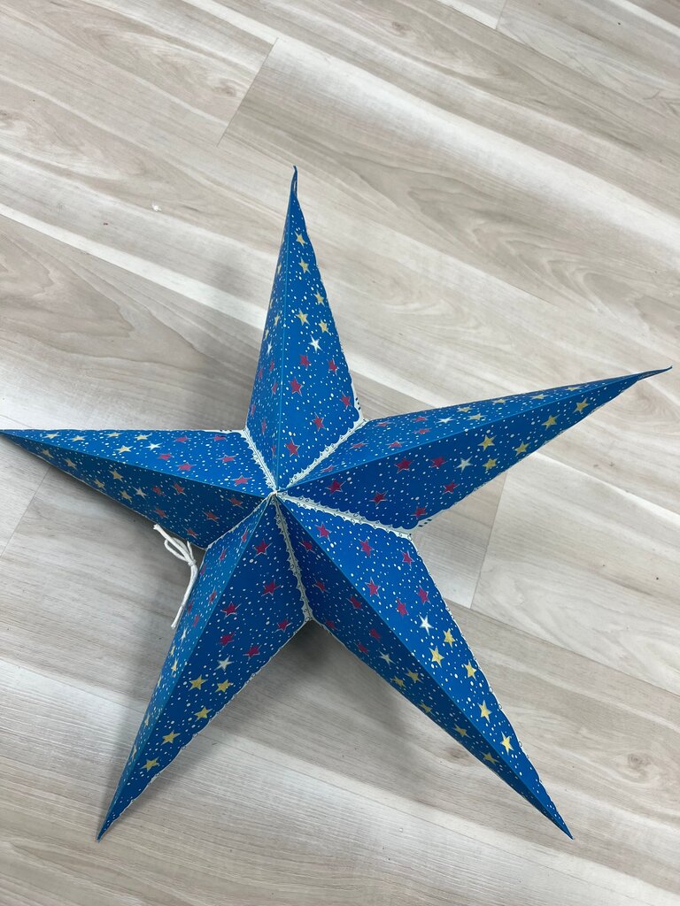 Blue Star Lantern with Colorful Stars