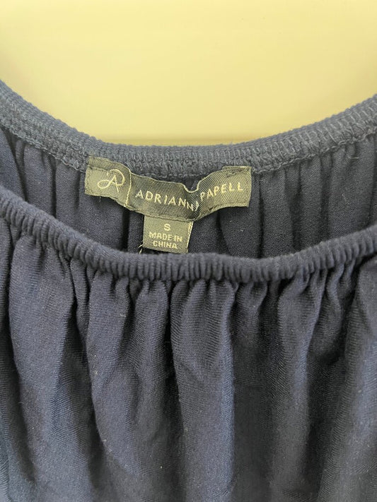 Adrianna Papell Navy Blue Off-Shoulder Top with Embroidery