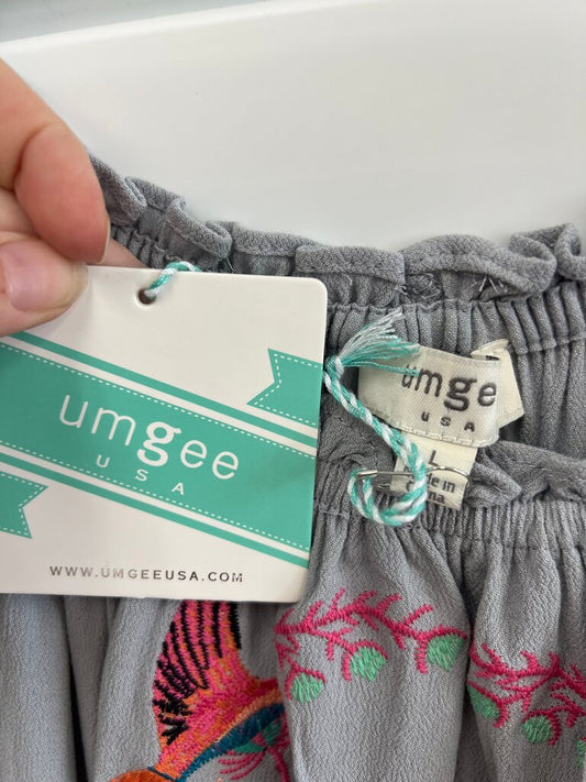 Umgee Embroidered Grey Dress NWT
