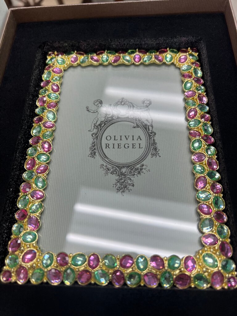 Olivia Riegel 4x6 Crystal Palm Caravelle Picture Frame Luxury Hand-Jeweled NEW