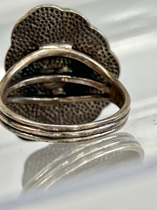 Vintage Sterling Silver Abalone Shell Ring