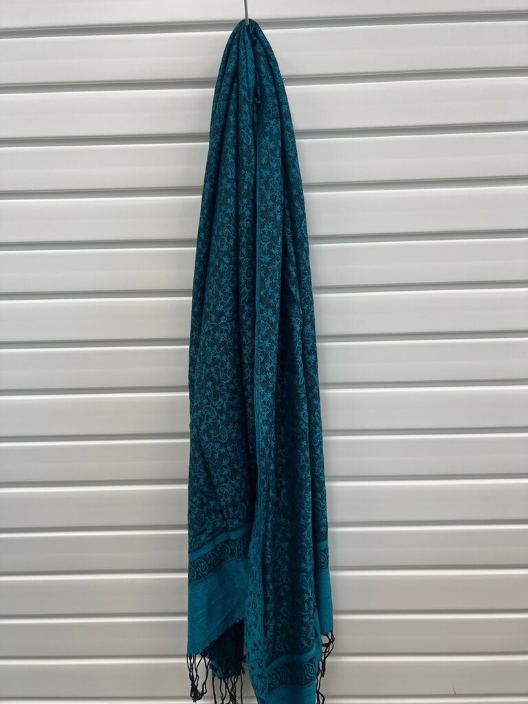 Teal and Black Pashmina Scarf