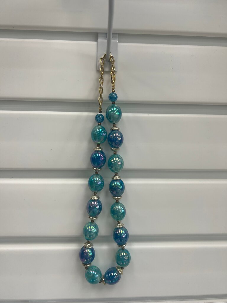 Vintage Blue Beaded Necklace