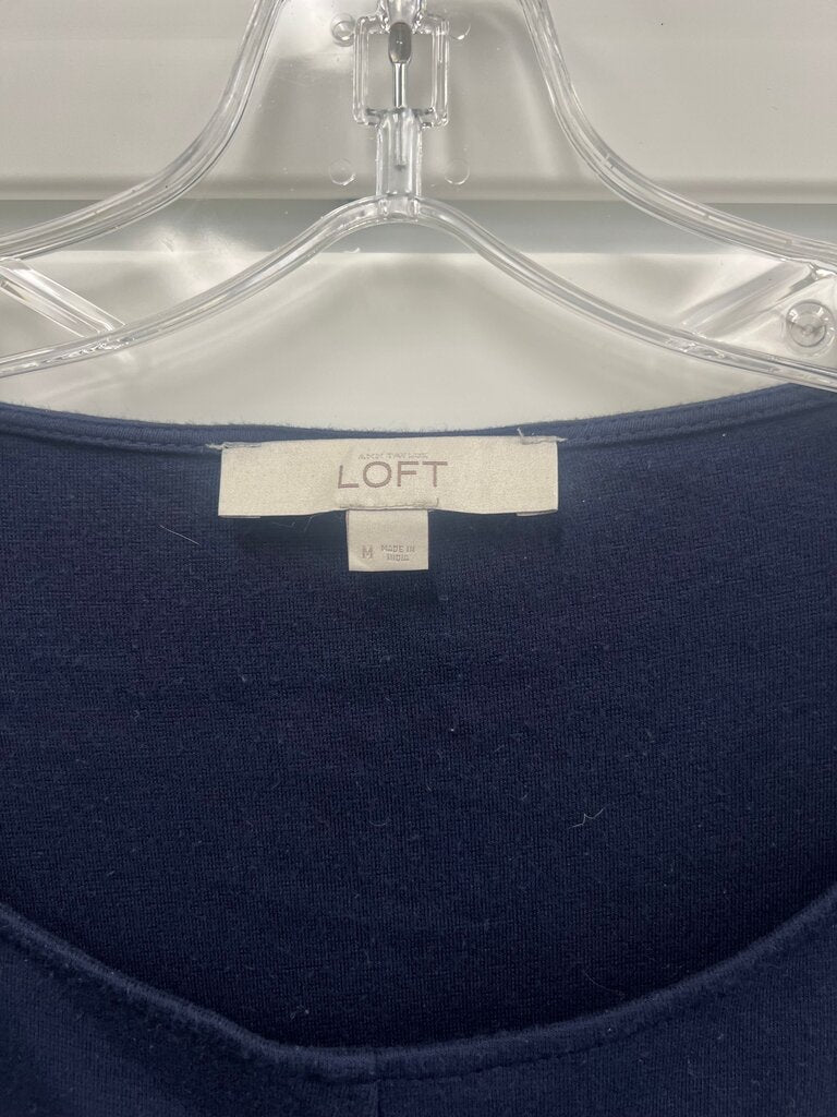 LOFT Women's Navy Long Sleeve Top