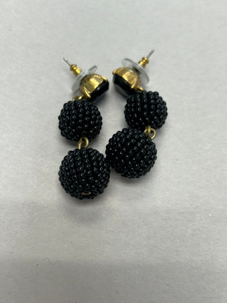 Black Beaded Earrings