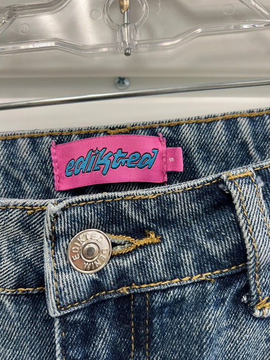 edikted denim pants with side stripes