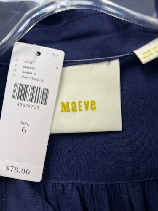 Maeve Navy Blue Button-Up Shirt NWT