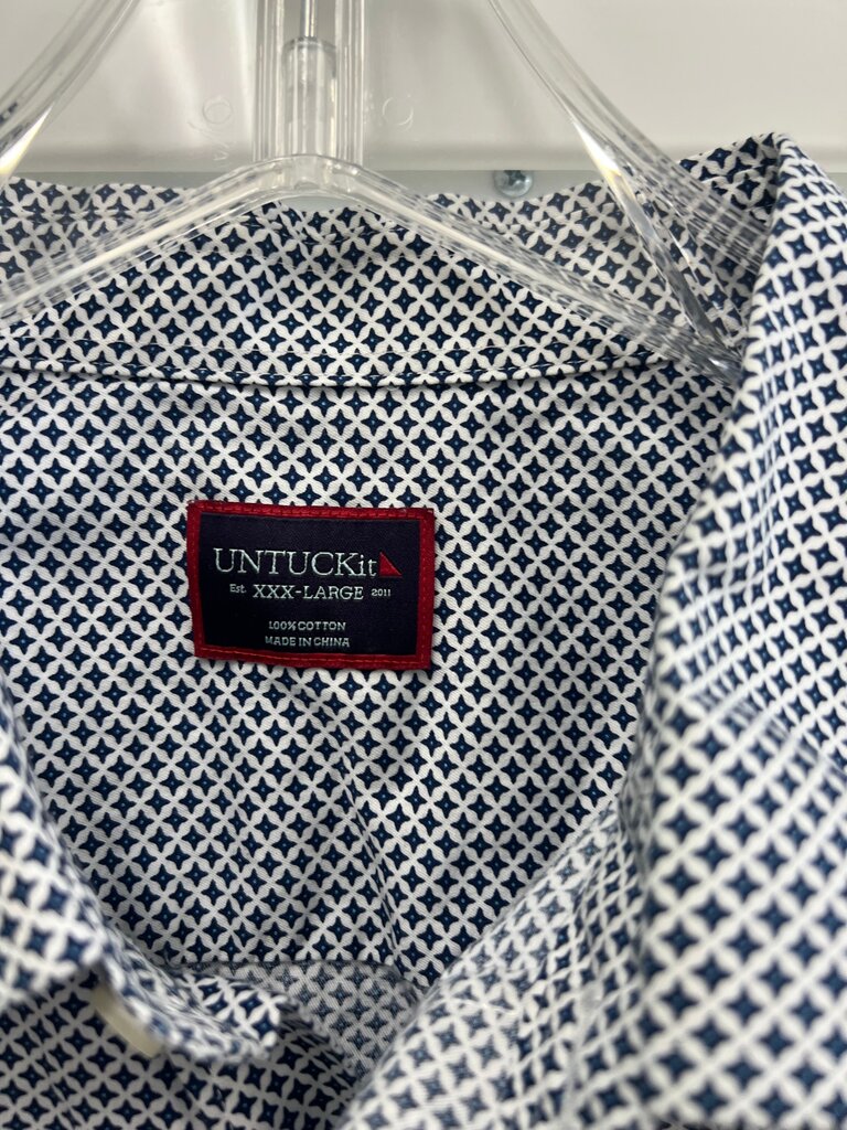 UNTUCKit Men's Navy Geometric Print Button Down
