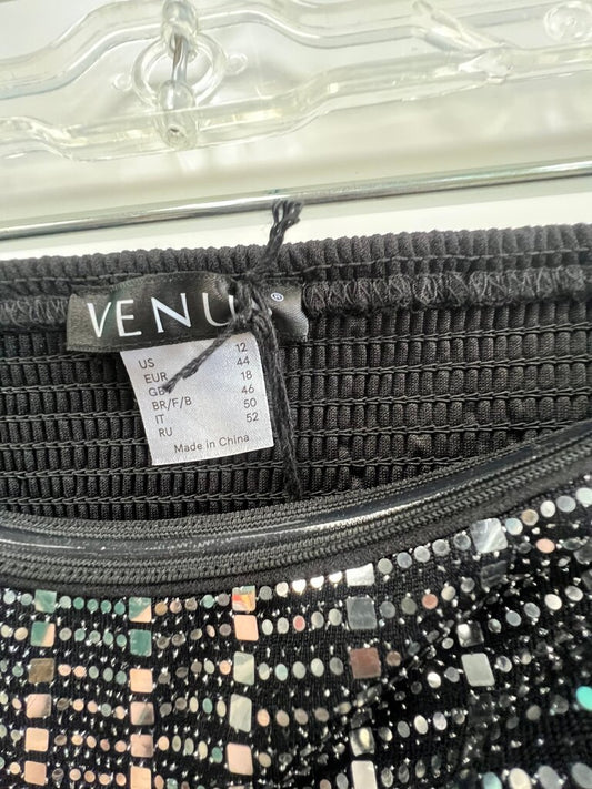 Venus Black Mirror Embellished Strapless Tube Top 12
