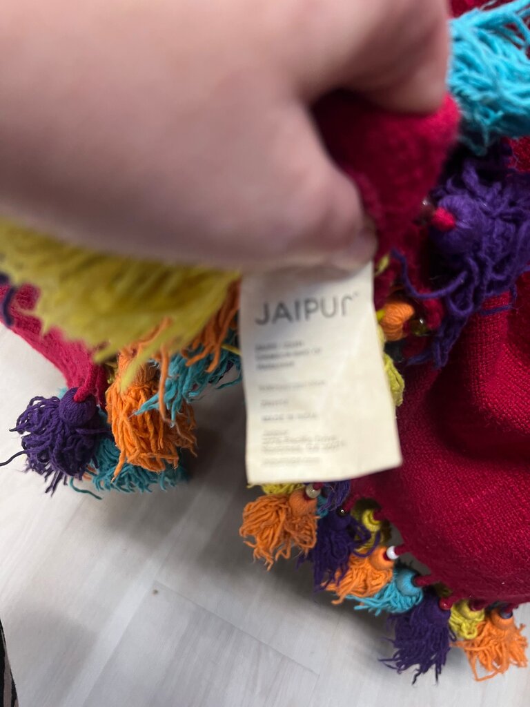 Jaipur Decorative Throw Blanket with Colorful Tassels