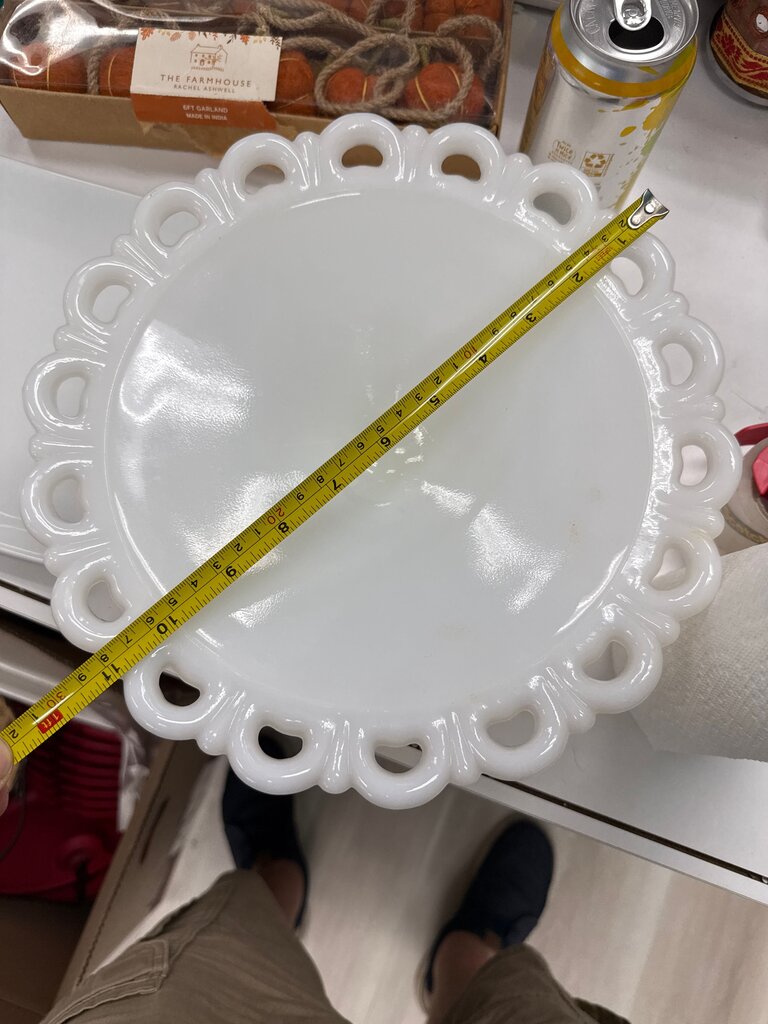 Vintage White Glass Compote Bowl