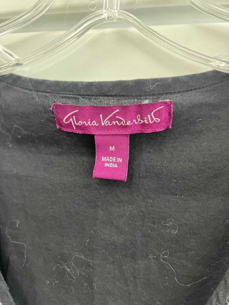 Gloria Vanderbilt Black Embroidered Tunic