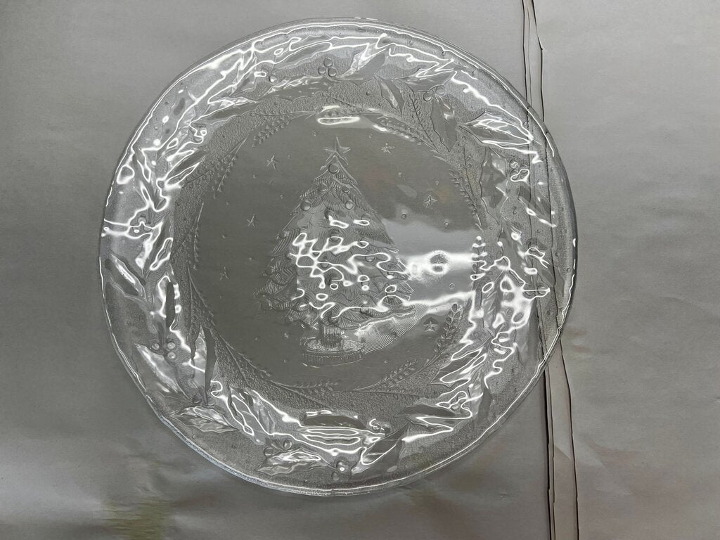Vintage Glass Christmas Plate