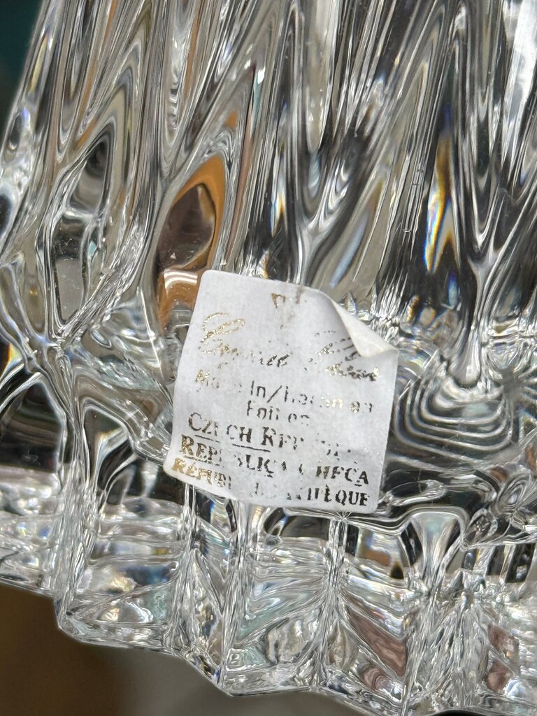 Czech Crystal Mouthwash / Bedside Carafe with Tumbler Cup