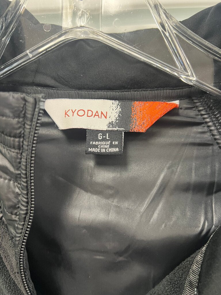Kyodan Women's Black Jacket with Hood and Quilted Pockets