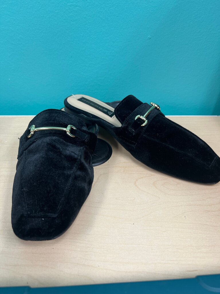Steve Madden Black Velvet Mules 9.5