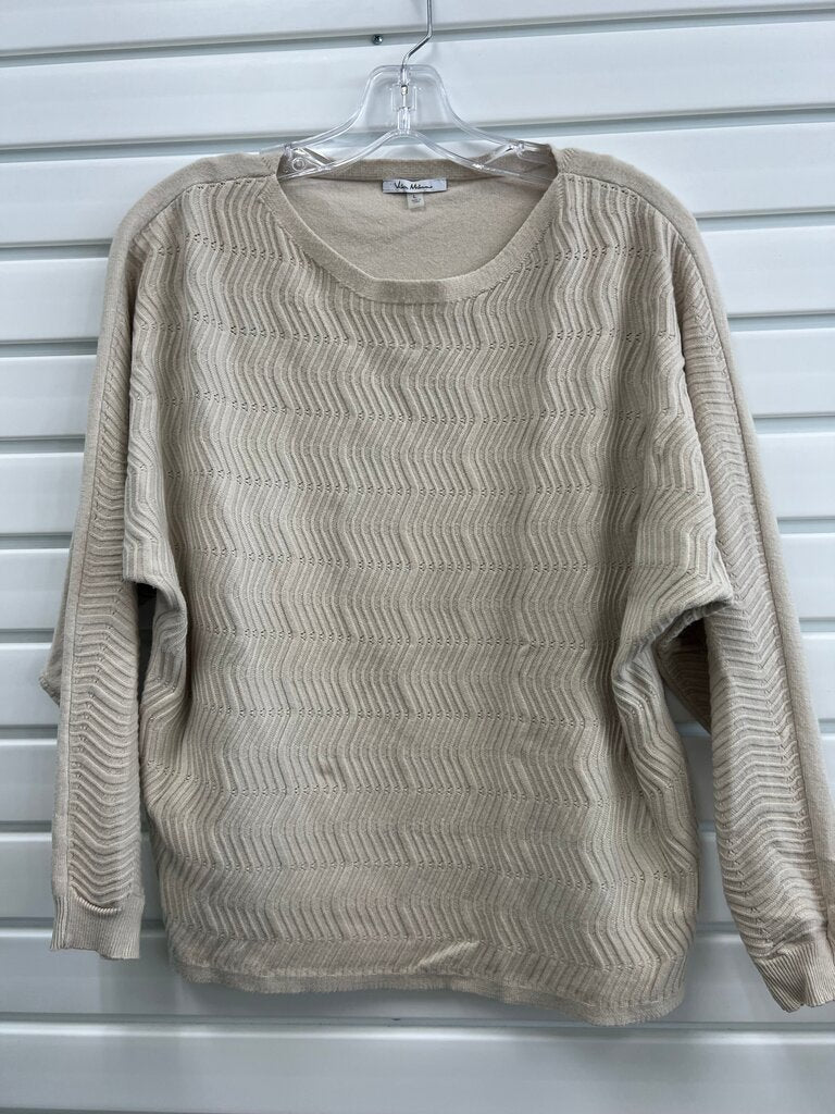 Vila Milano Oatmeal Chevron Textured Knit Dolman Sweater