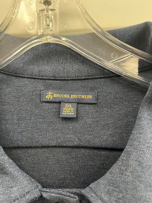 Brooks Brothers Navy Knit Shirt Jacket Shacket W Logo