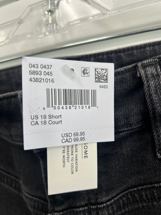 American Eagle Black Wide Leg High Rise Jeans NWT Size 18 Short
