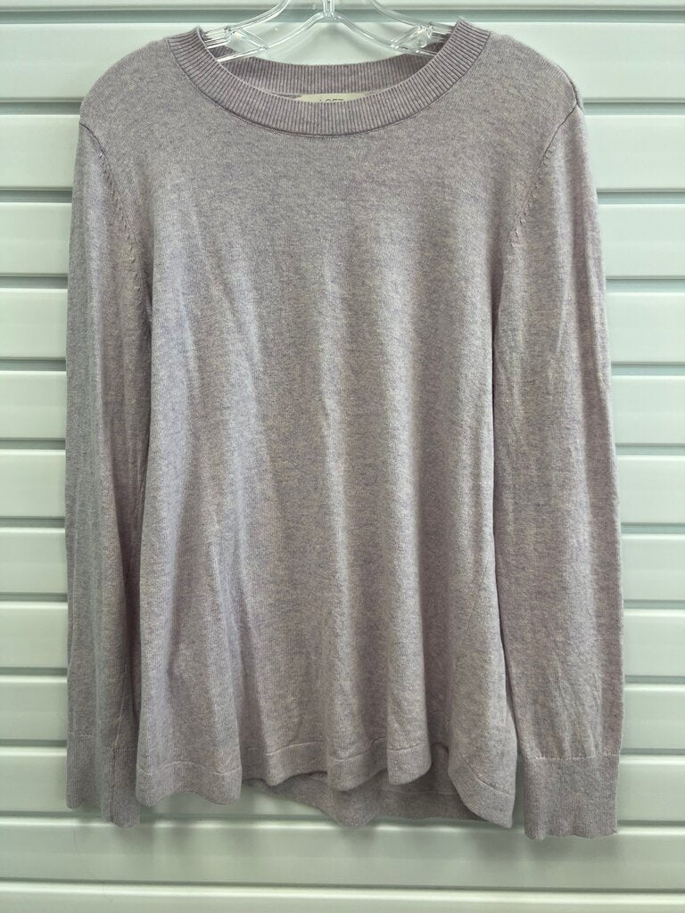 LOFT Lavender Heathered Fine Knit Crew Neck Sweater Size