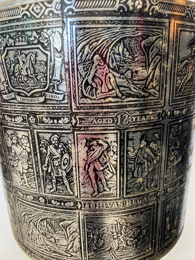 Vintage Chivas Regal 12 Yr Half Gallon Bottle Lamp Embossed Foil Shade