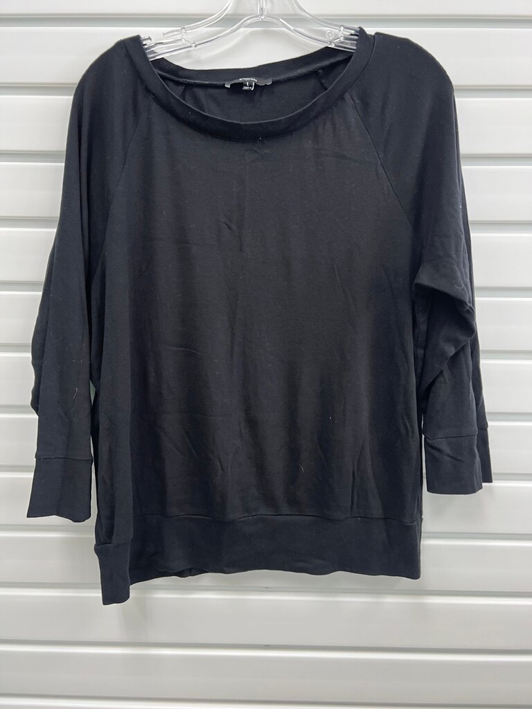 Express Black Raglan 3/4 Sleeve Boat Neck Top Size L