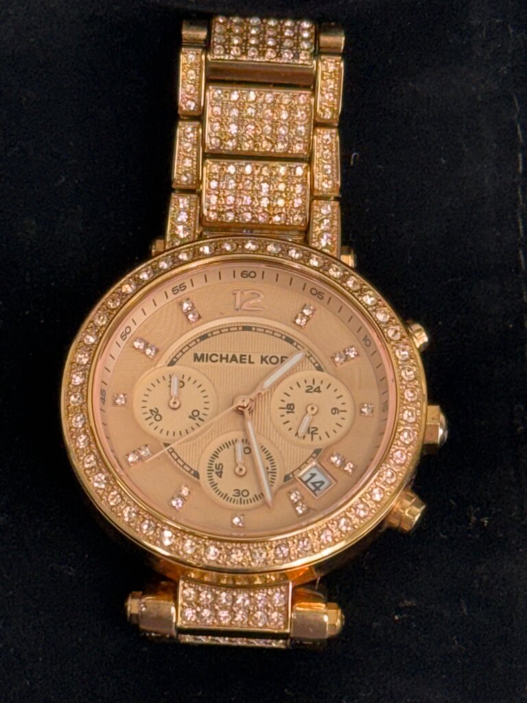 Michael Kors Parker Uptown Glam Rose Gold Crystal Watch – MK5663