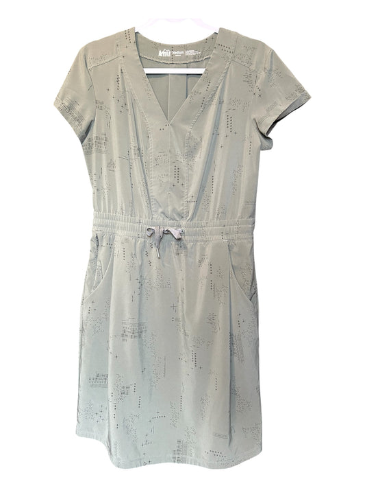 REI Co-op Women's Medium Sage Green V-Neck Dress with Pockets - Image 1