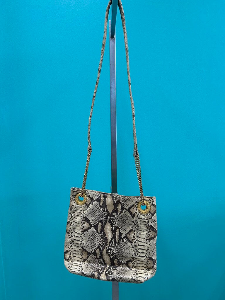 Vintage snake-embossed hobo bag