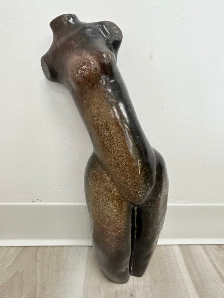 Carved Stone Female Torso Sculpture, Shona-Style, Heavy