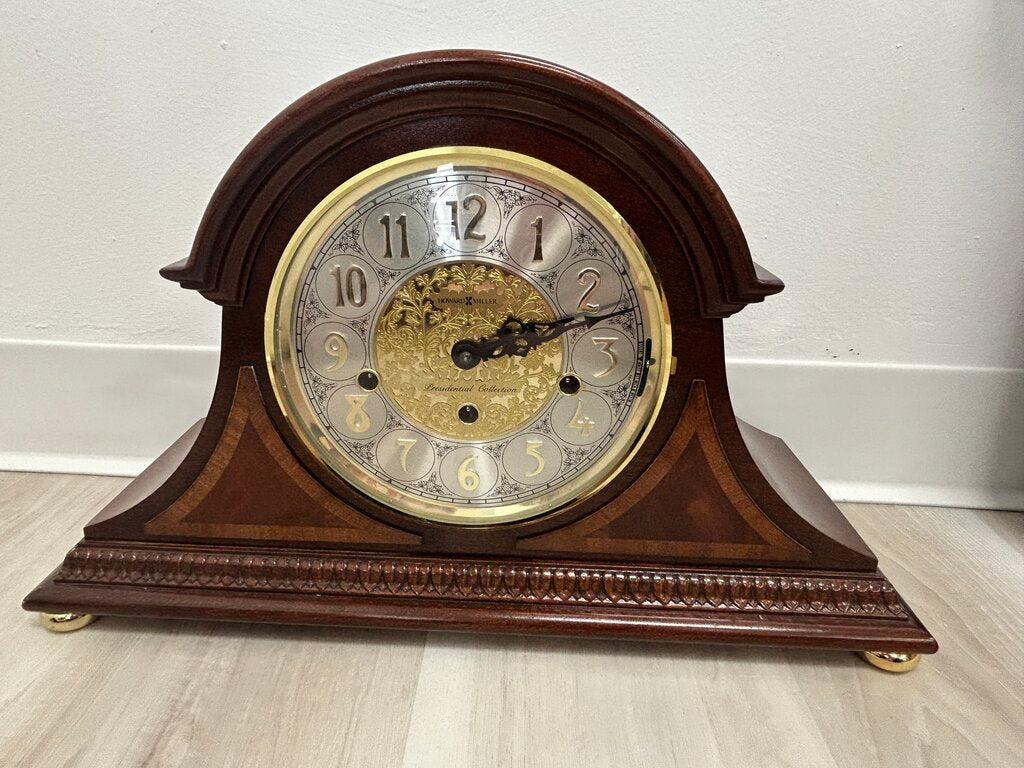 "Presidential Collection" Mantel Clock, Wood Case with Inlay