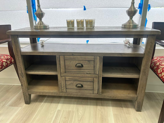 Rustic Gray Wood Console
