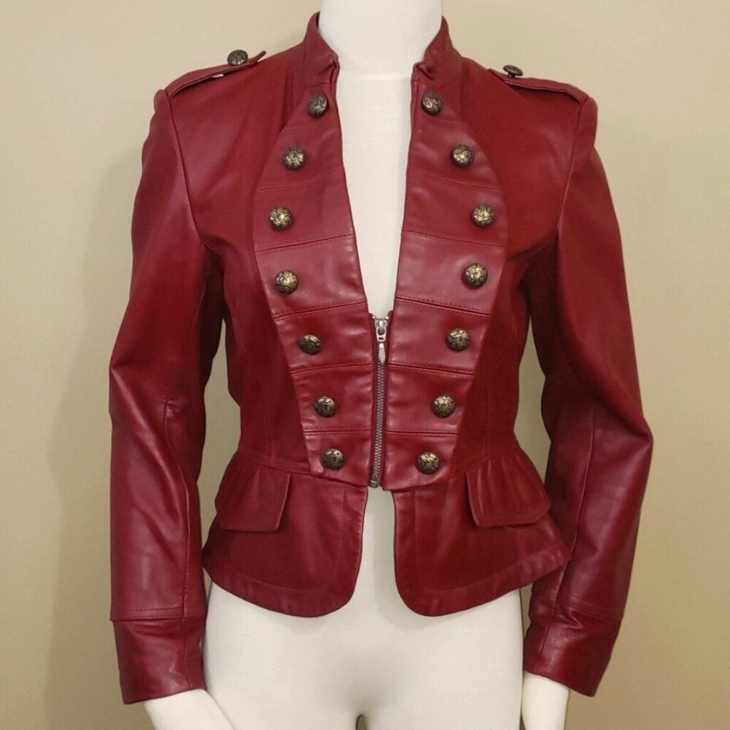 United Face Red Leather Jacket