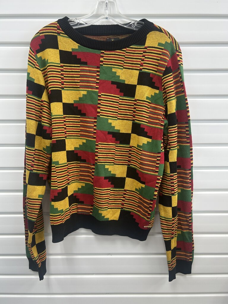 D'IYANU Kente Print Knit Sweater