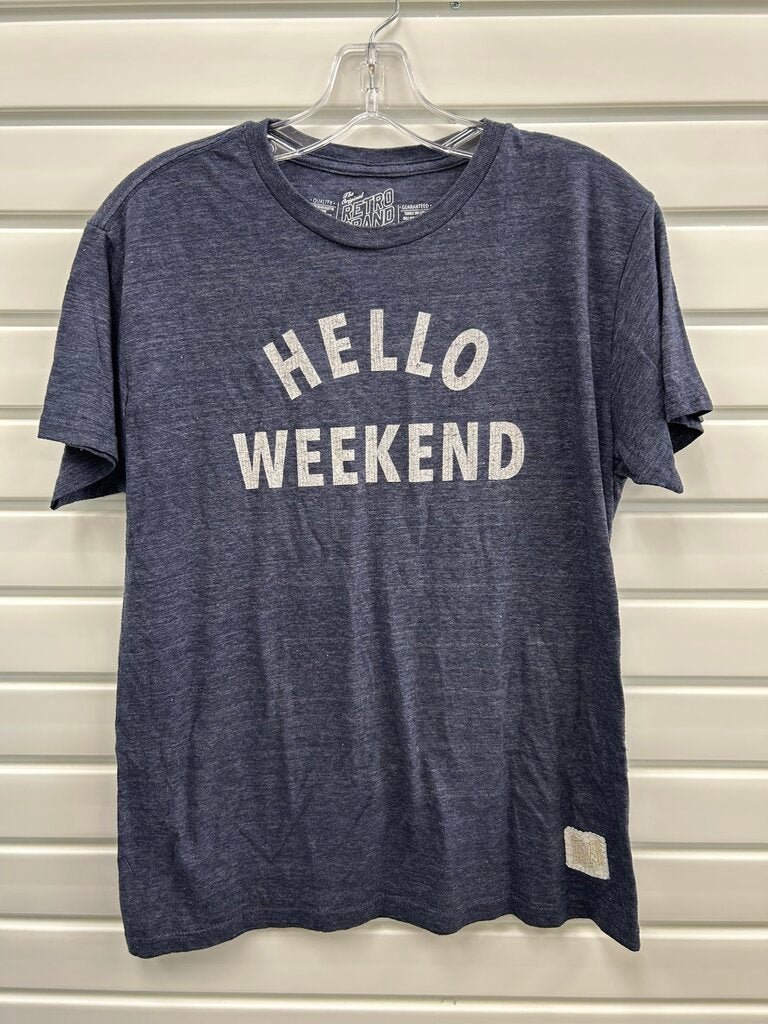 "Hello Weekend" Graphic Tee, S
